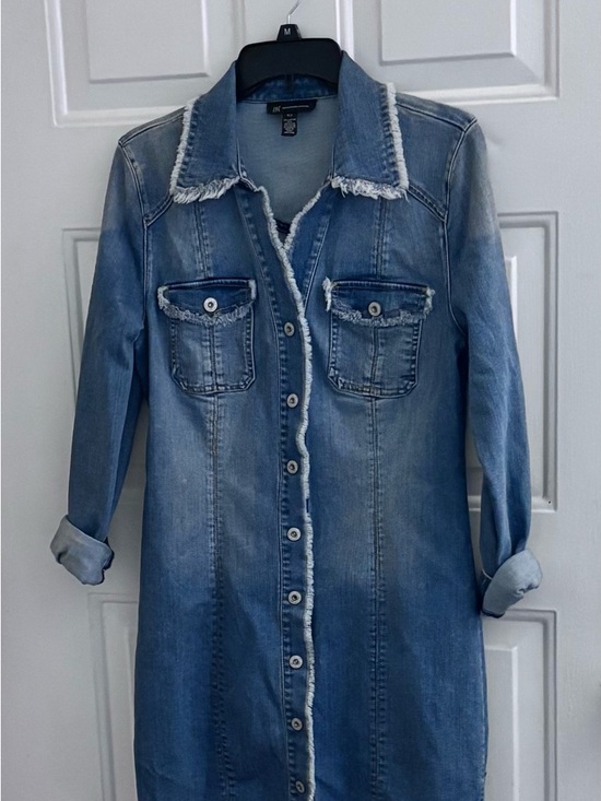INC International Concepts Dresses & Skirts - INC International Concepts Light/Medium Blue Denim Long Sleeve Shirt Dress